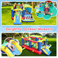 Bestsun Inflatable Bounce House for Kids, Bouncy Castle with Slide, Jumping, Basketball Hoop, Ball Pit, Family Backyard Bouncer, 520W 0.7HP Blower