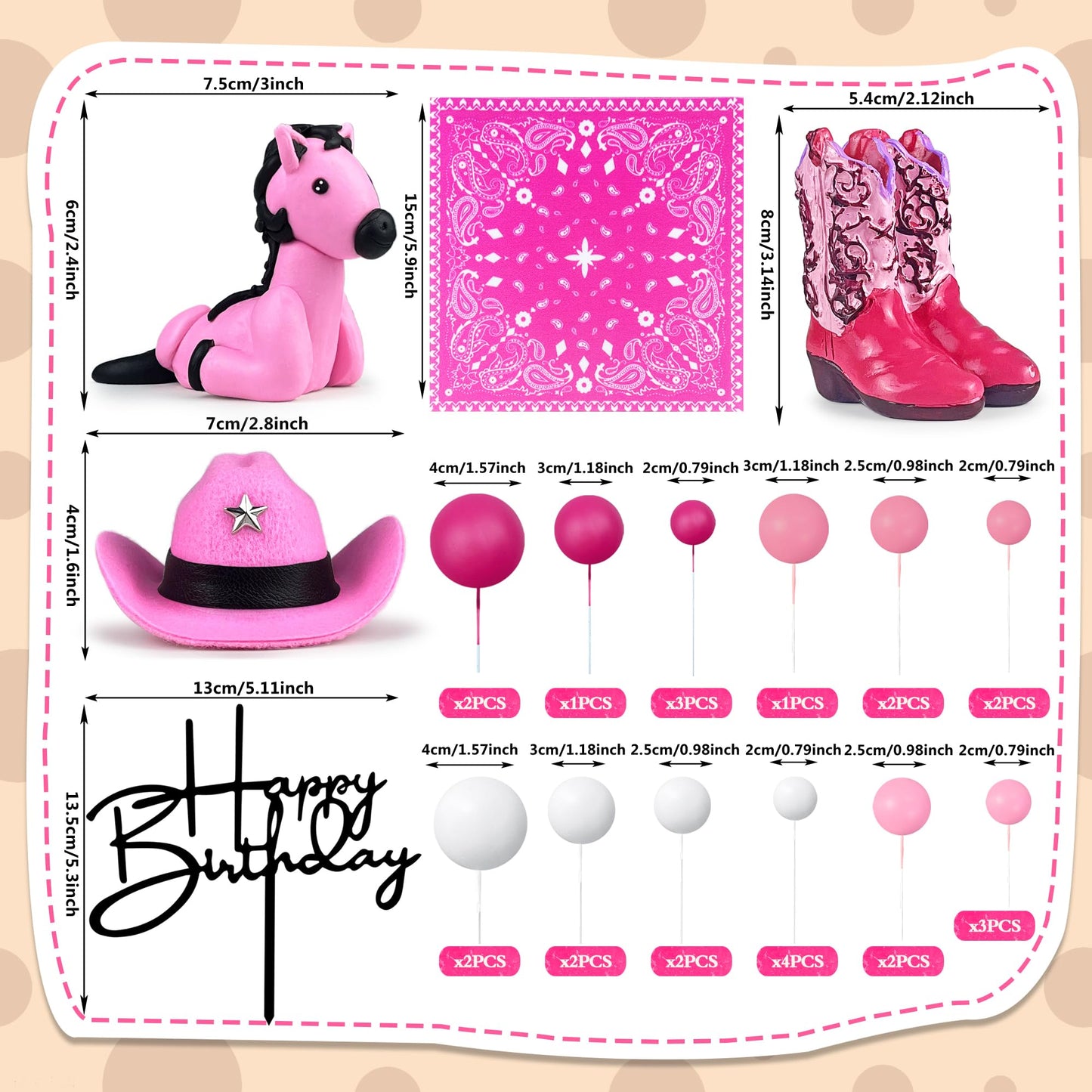 31 PCS Cowgirl Cake Decorations Hat and Boot Cake Toppers for Western Theme Birthday Baby Shower Cowgirl Party Supplies