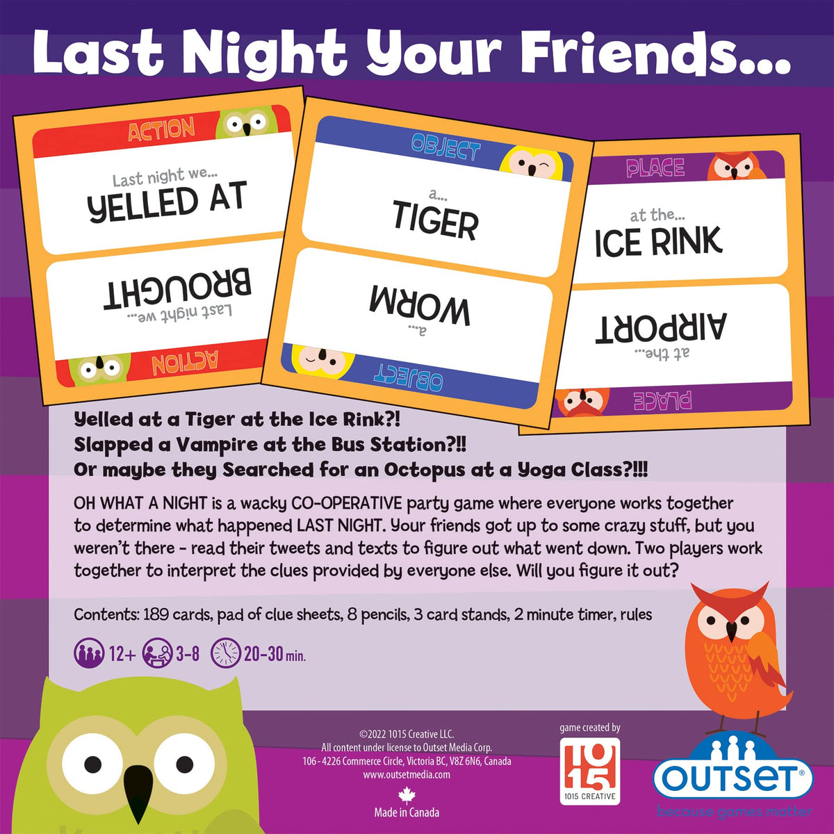 Outset Media Oh What A Night Game - Cooperative Family Party Game, Outset Media, Fun Guessing Game for Parties, Families & Holidays, Wacky Game Night