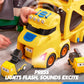 Vroomix JOVA Extra Large Toy Trucks for Toddlers, 3-Layer Construction Trucks for Boys, 7-in-1 Big Carrier Truck with Siren & Lights and 6 Toy Cars