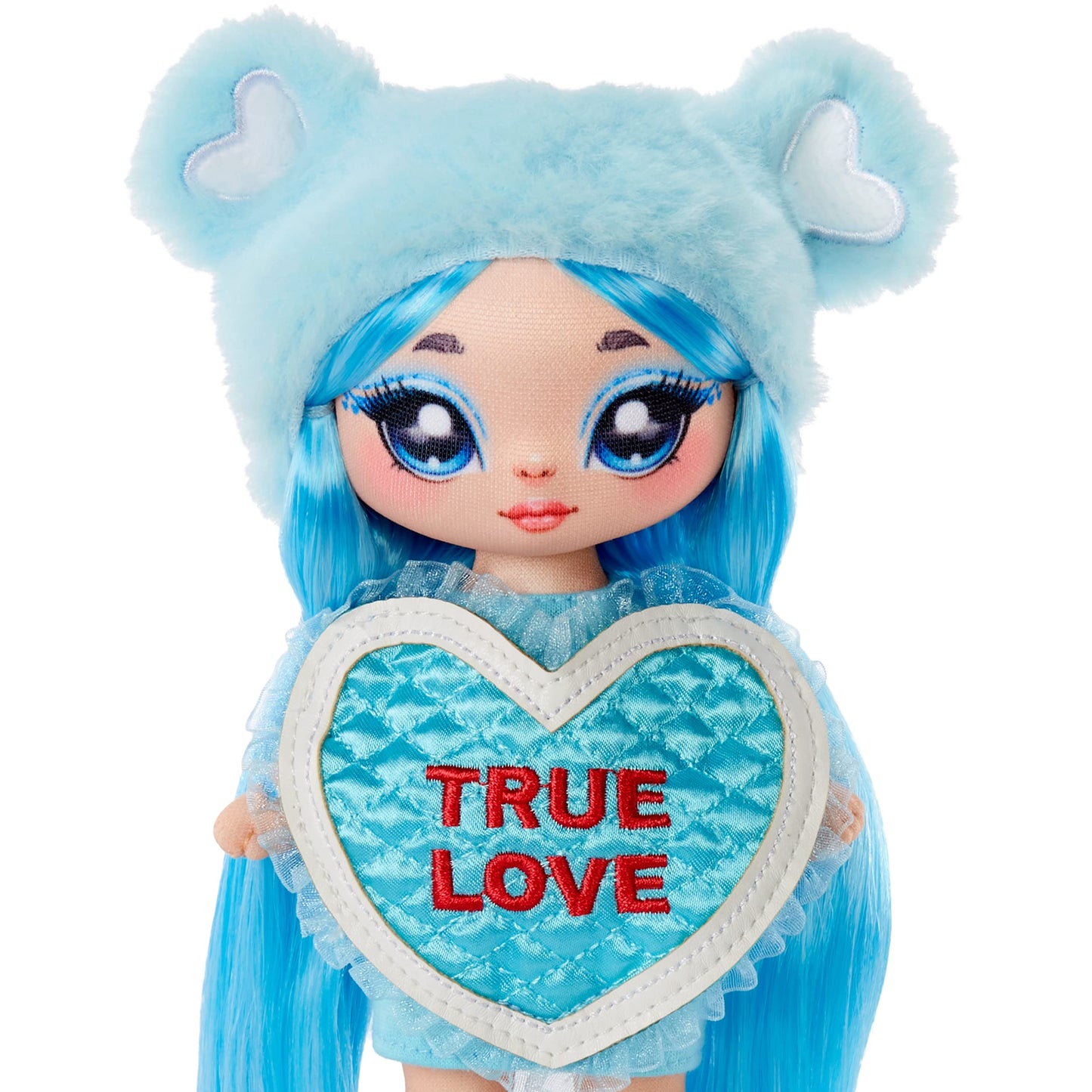 MGA Entertainment Na Na Na Surprise Lily Sarang - Blue Teddy Bear-Inspired 7.5" Fashion Doll with Light Blue Hair, Heart-Shaped Dress and Brush