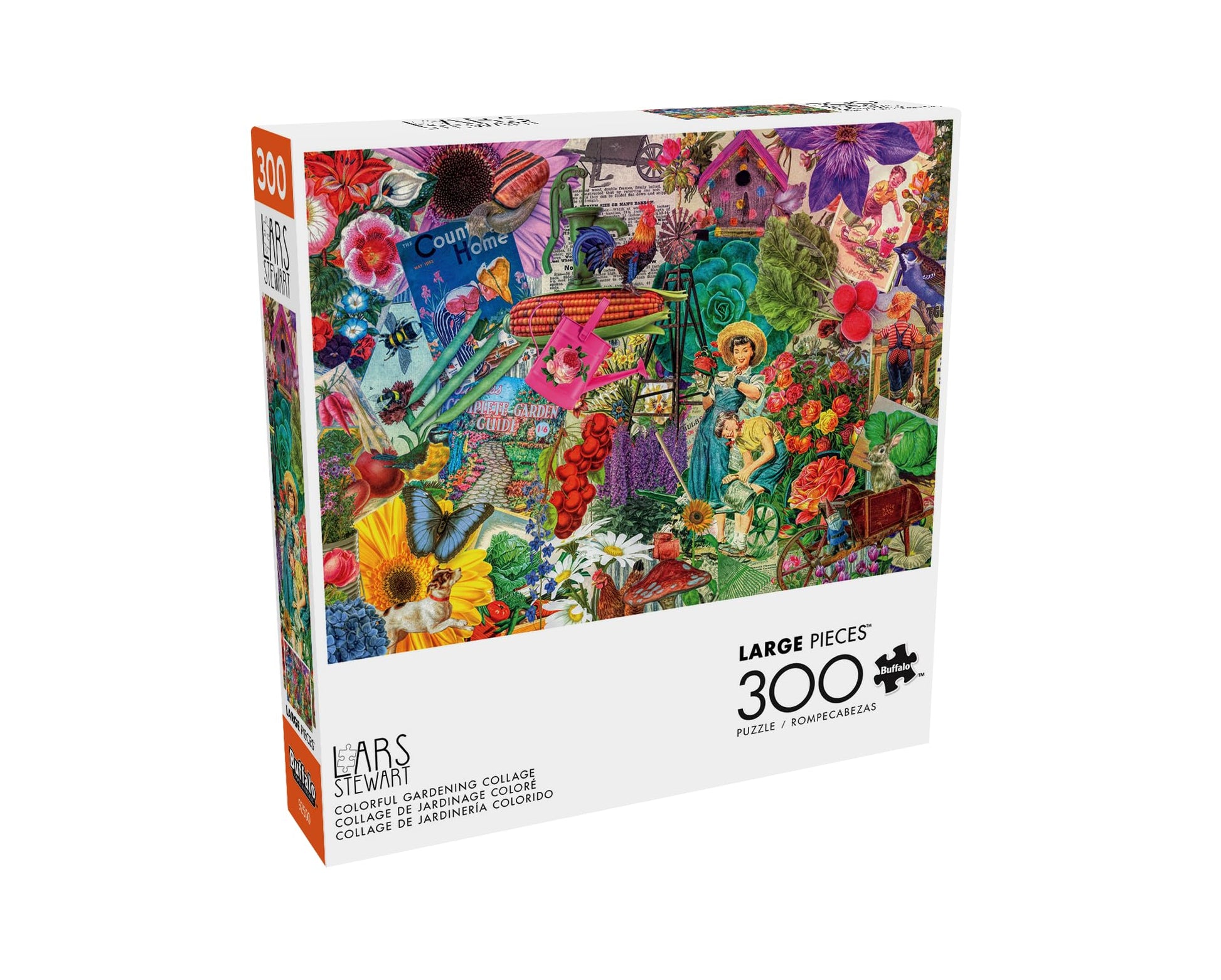 Buffalo Games - Lars Stewart - Colorful Gardening Collage - 300 Piece Jigsaw Puzzle for Adults - Challenging Puzzle Perfect for Game Nights - Finished