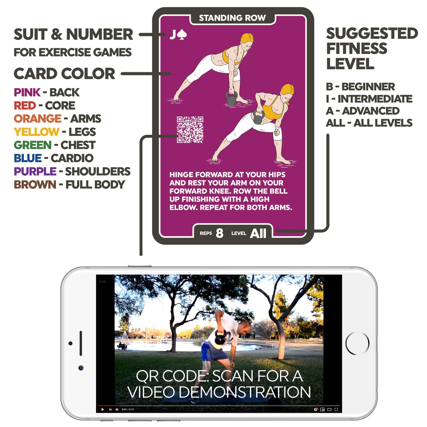 Stack 52 Kettlebell Exercise Card Workout Game