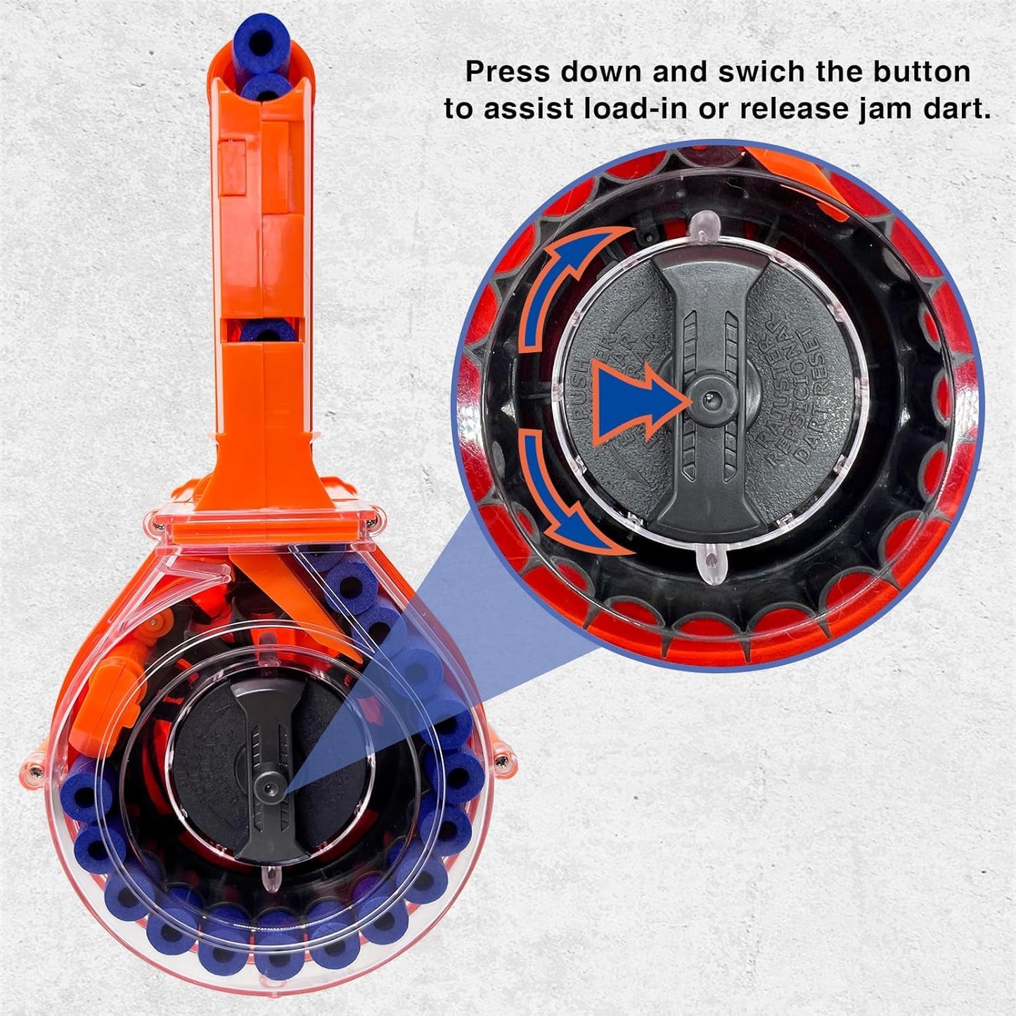 25 Round Drum Magazine for Nerf N-Strike Elite Series with 30 Refill Foam Darts Compatible with Nerf N-Strike Elite Series Blasters (14+ Use Only)