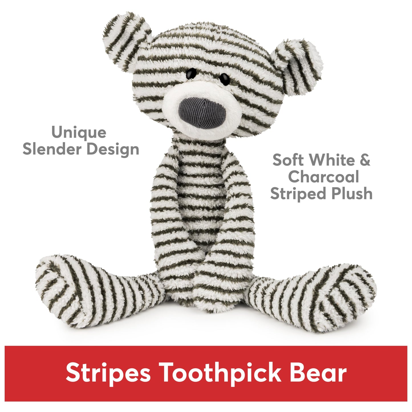 GUND Toothpick Stripes 15-Inch Teddy Bear Plush Toy, Ages 1+
