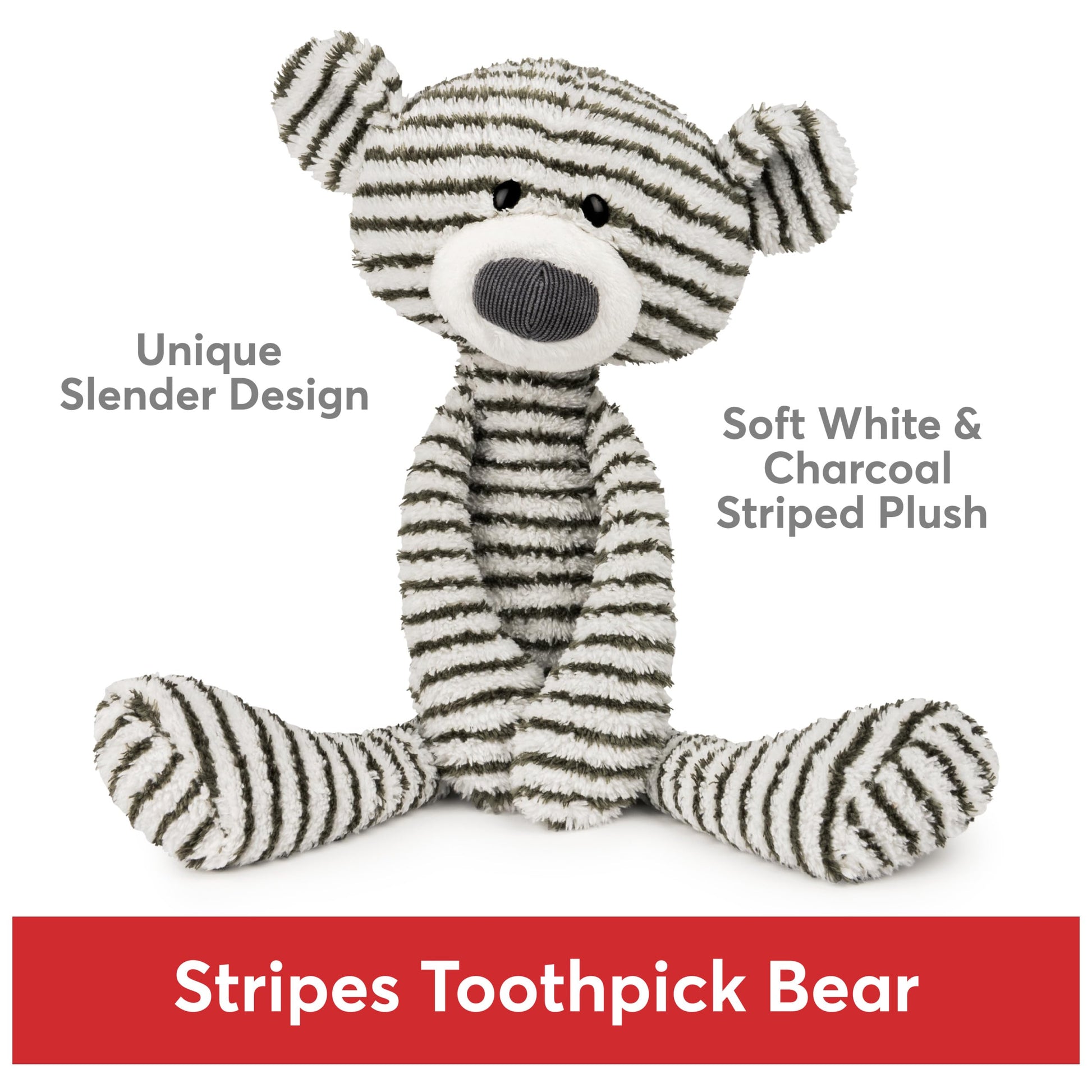 GUND Toothpick Stripes 15-Inch Teddy Bear Plush Toy, Ages 1+