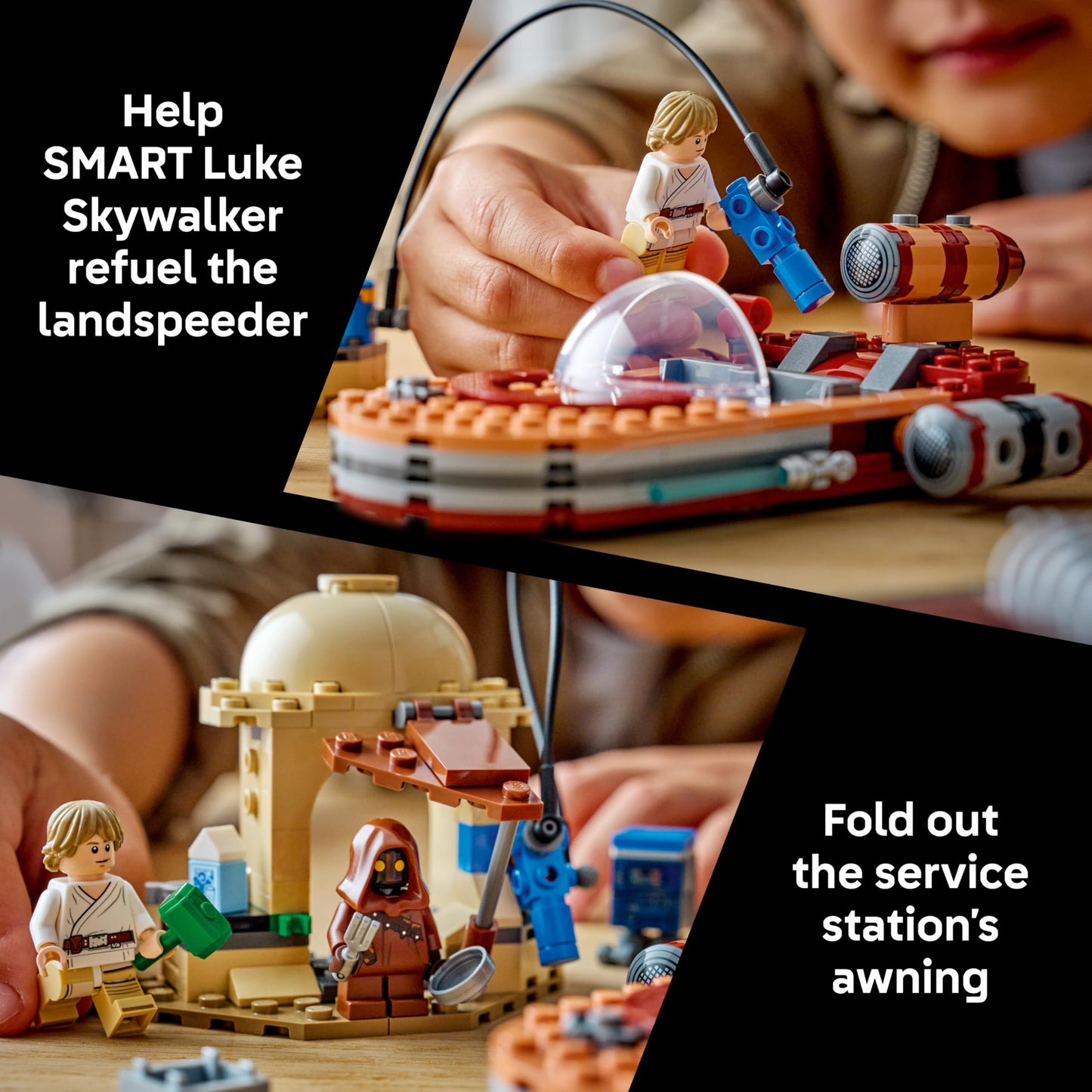 LEGO Star Wars SMART Play: Luke’s Landspeeder - Building Toy for Action Play - Compatible Set with a SMART Tag and 2 Minifigures - Gift for Boys