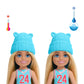 Barbie Chelsea Color Reveal Small Doll & Accessories, Sporty Series with Color-Change Hair Streak (Styles May Vary)