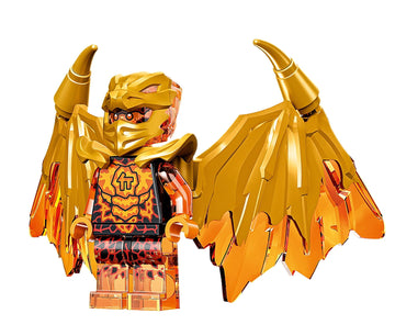 LEGO NINJAGO Crystalized Minifigure - Cole (Golden Dragon) with Wings and Gold Fire Sword