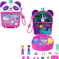Polly Pocket Playset with 2 Micro Dolls & Food Accessories, Bubble Tea Panda Compact Animal Toy