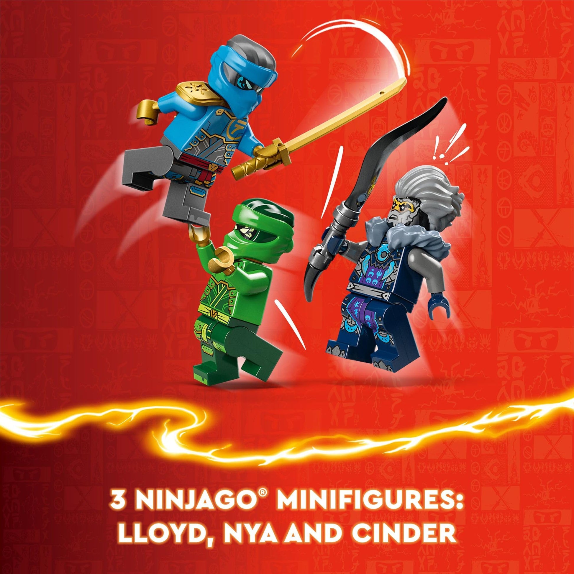 LEGO NINJAGO Lloyd’s Elemental Power Mech Customizable Battle Toy with 3 Ninja Action Figures, Adventure Playset for Boys and Girls, Ninja Gift Idea