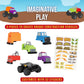 POPULAR PLAYTHINGS Magnetic Monster Build-A-Truck Set, Take-Apart Vehicle Toy for Toddlers, Gifts for Kids Ages 2 & Up - 6 Pieces