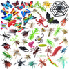 Coopay 51-Piece Plastic Insect Assorted Fake Mini Realistic Bugs Toys - Includes Multicolored Lifelike Butterfly for Education, Insect Themed Party