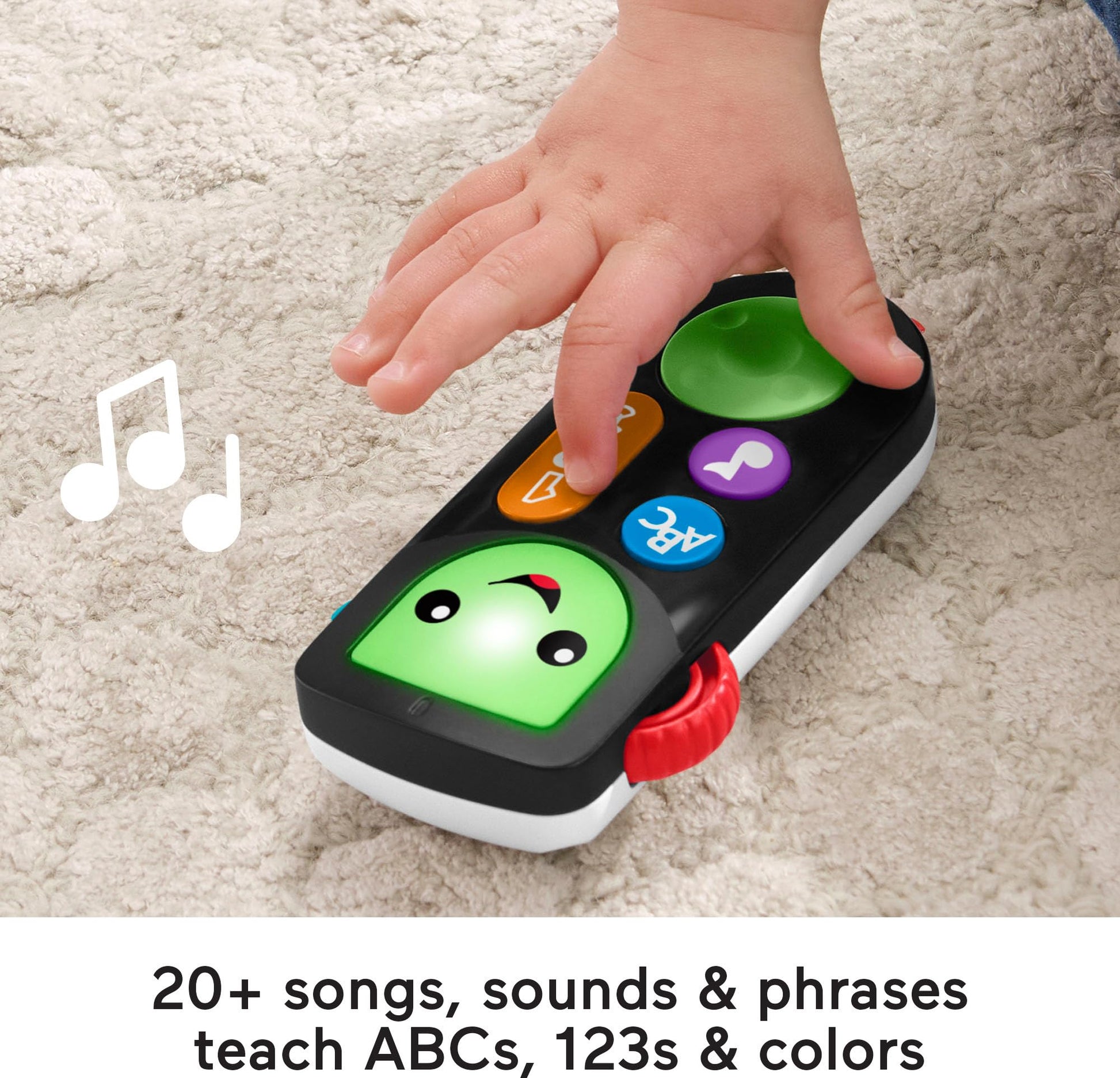 Fisher-Price Baby & Toddler Toy Laugh & Learn Remote, Pretend Streaming TV Control Musical Learning Activity for Infants Ages 6+ Months