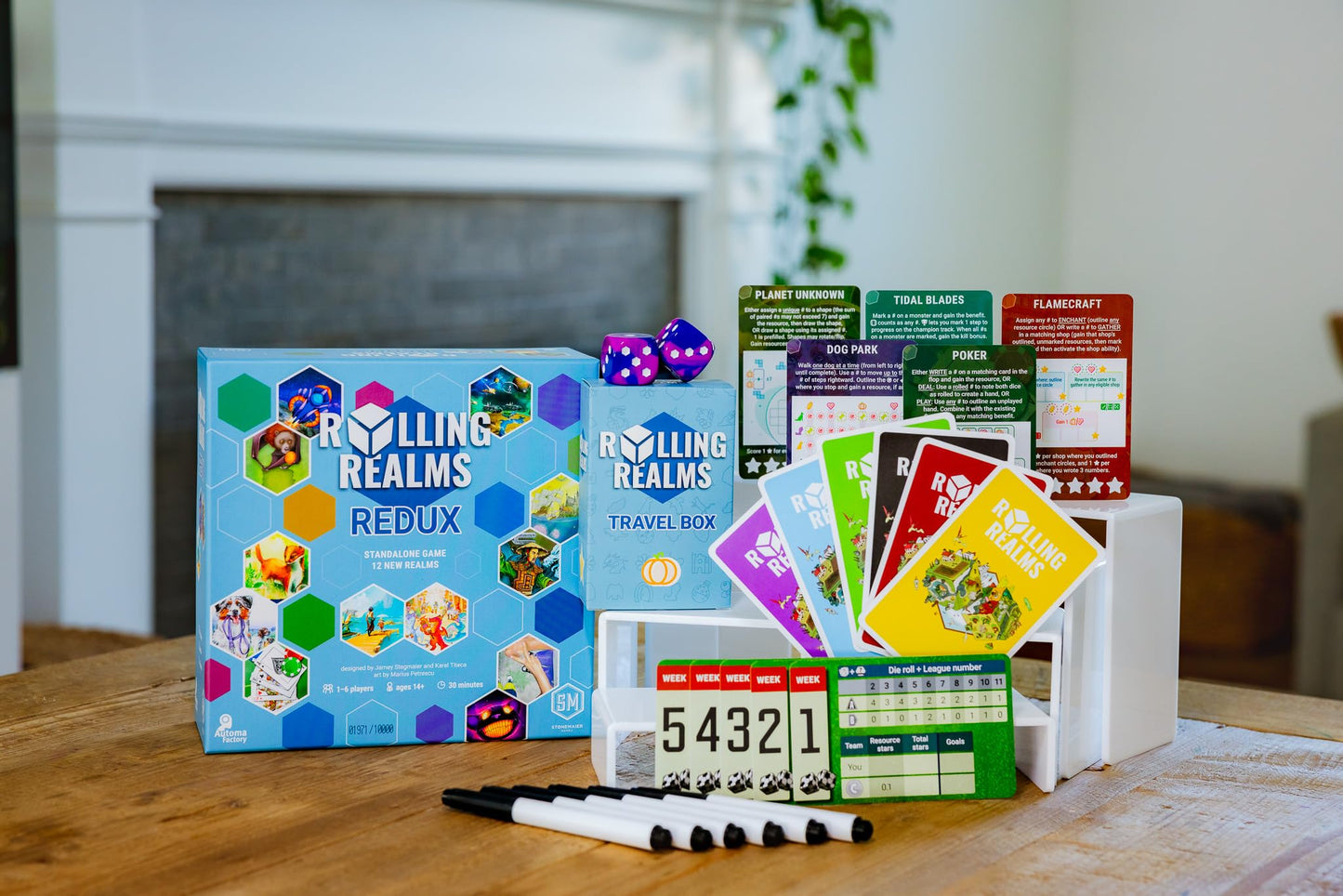 Stonemaier Games: Rolling Realms Redux by Jamey Stegmaier & Karel Titeca | A Light, Strategic Roll-and-Write Game for Families and Adults | Compete in