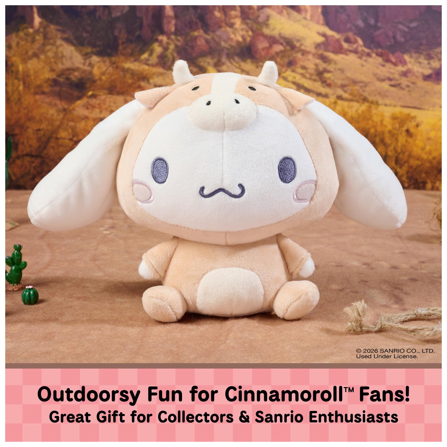 GUND Sanrio Cinnamoroll 6-Inch Plush Toy in Rodeo Bull Outfit for Ages 1+