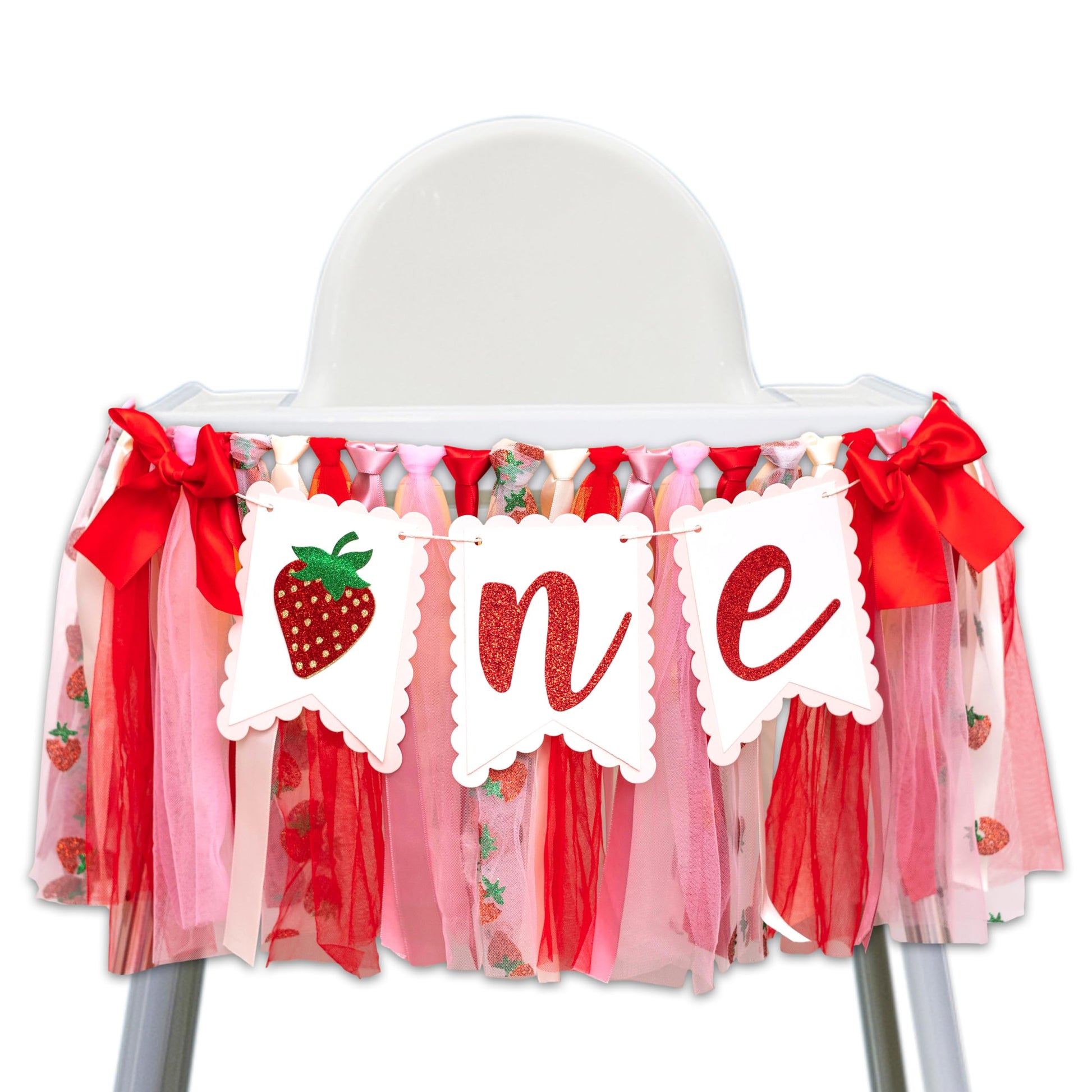 GIOGUK Strawberry First Birthday High Chair Banner Berry Birthday Banner