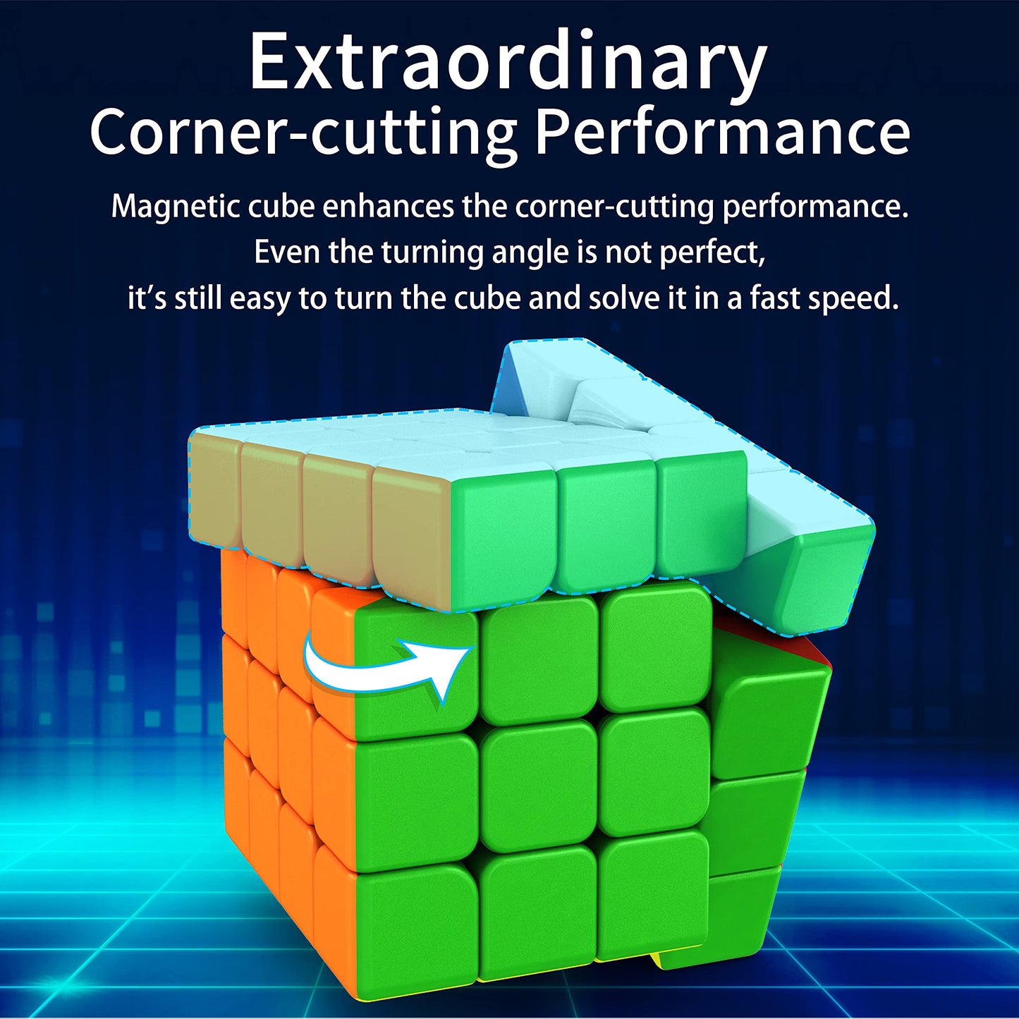 CuberShop Moyu RS3M 2020 3x3 Magnetic Speed Cube, Stickerless Budget Magnetic 3x3 Budget Cube, MFJS Cubing Classroom Professional 3X3 Speed Cube (Moyu