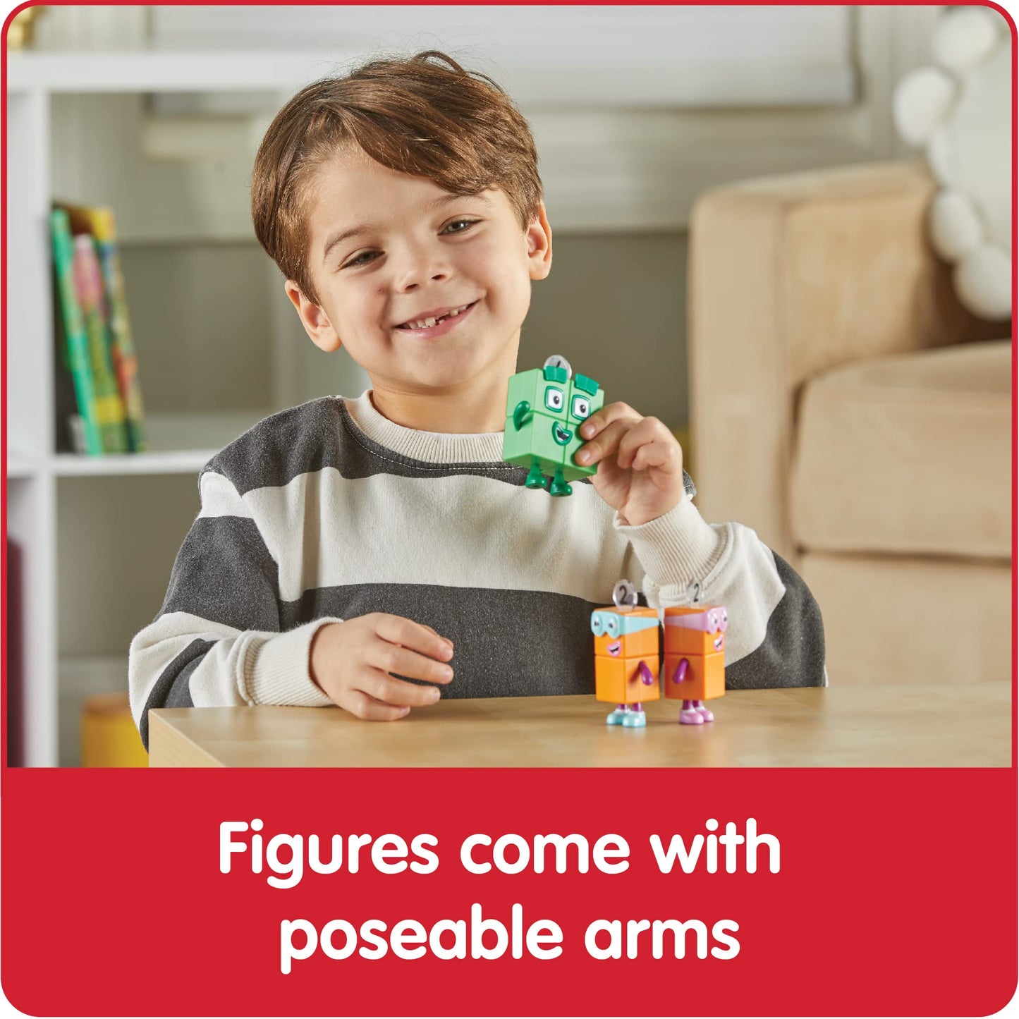 hand2mind Numberblock Four and the Terrible Twos, Cartoon Action Figure Set, Toy Figures, Play Figure Playsets, Small Figurines for Kids, Number Toys