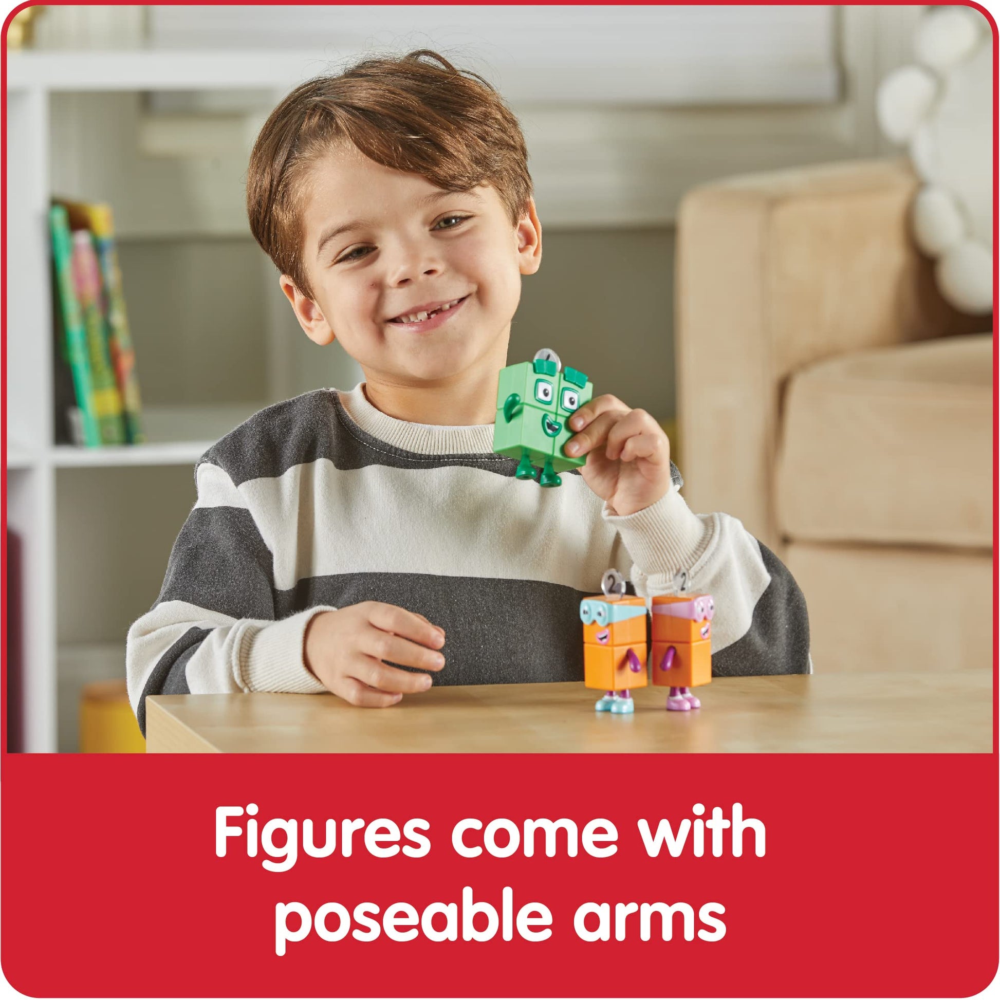 hand2mind Numberblock Four and the Terrible Twos, Cartoon Action Figure Set, Toy Figures, Play Figure Playsets, Small Figurines for Kids, Number Toys