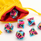 FanRoll 16mm Pride Sharp Edge Silicone Rubber Poly Dice Set: Pansexual