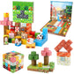 FXZYIXS Magnetic Blocks, 117-Piece 0.8in Building Farm Magnet Game Set, Stacking Building Blocks Cubes Magnets for Kids, STEM Sensory Creative Toys