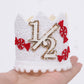 YOUAME Christmas 1/2 Birthday Party Crown - Christmas Themed Half Birthday Decorations, Half Way To One Party Decorations, My Half Year Hat