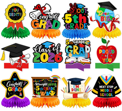 5th Grade Graduation Decorations: Elementary Graduation Decorations Honeycomb Centerpieces 5th Grade Promotion Decorations Fifth Grade Table