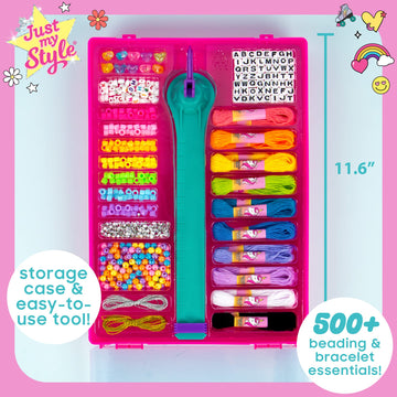 Just My Style On-The-Go Jewelry Studio - Bracelet-Making Travel Kit - DIY Bead & Braid Set for Kids Ages 6+