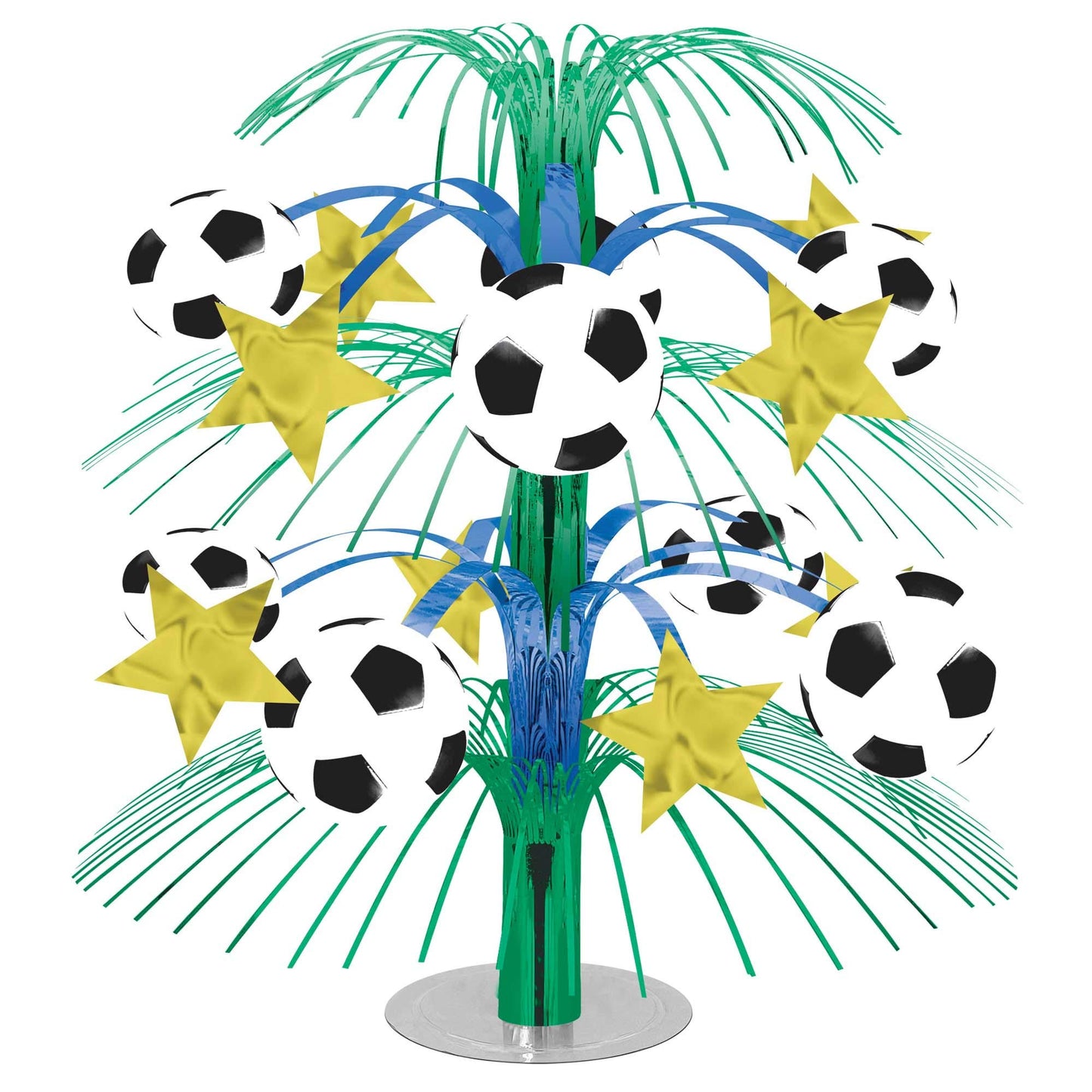 Amscan Soccer Cascade Centerpiece, Party Decoration, 14"