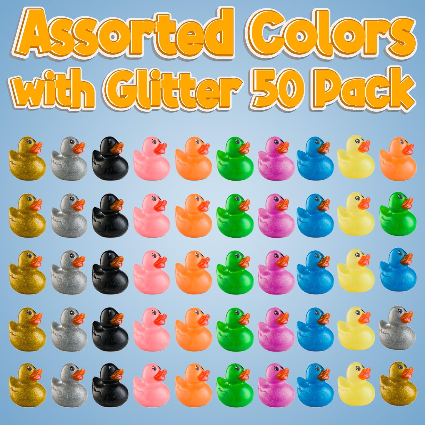 Bedwina Glitter Rubber Ducks in Bulk, Jeep Ducks for Ducking and Cruise Gifts, Kids Bath Toys, Mini Floating Rubber Duckies - Party Favors, Bulk Toys