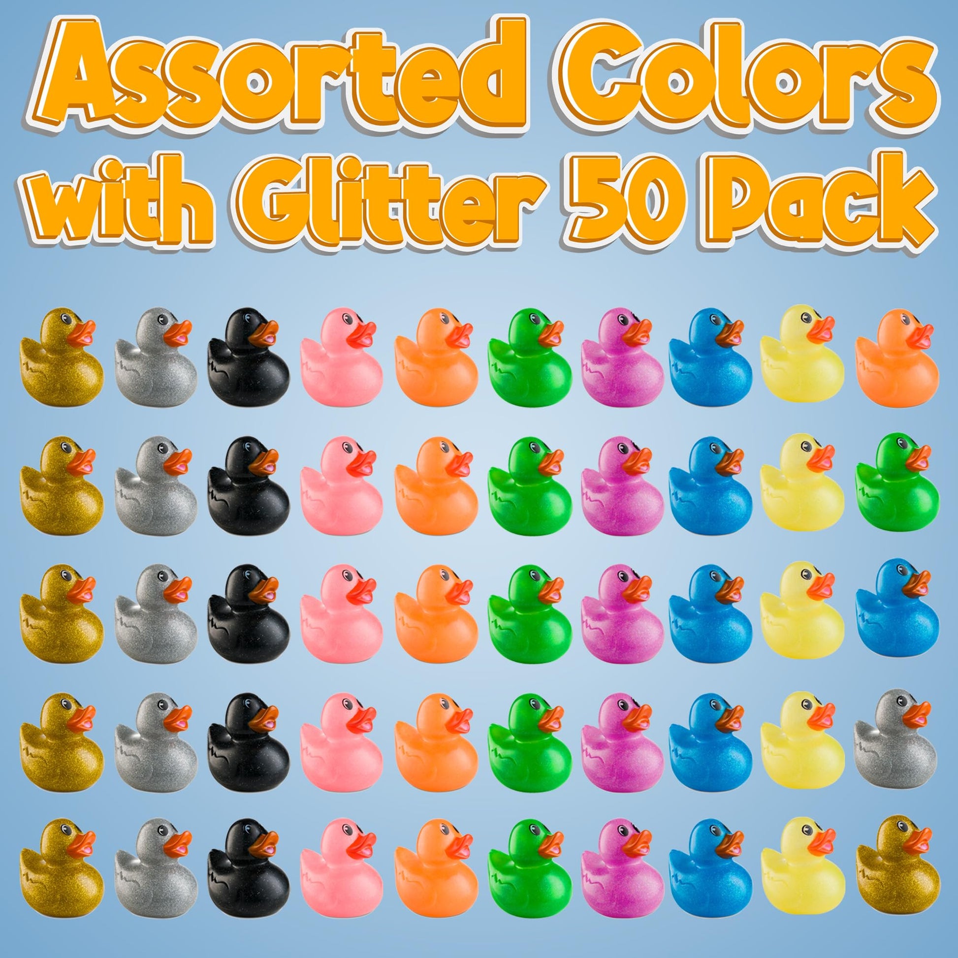 Bedwina Glitter Rubber Ducks in Bulk, Jeep Ducks for Ducking and Cruise Gifts, Kids Bath Toys, Mini Floating Rubber Duckies - Party Favors, Bulk Toys