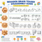 4 Pack Wooden Puzzle Brain Teasers Toy for Kids 3D Puzzles for Teens