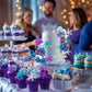 51 PCS Snowflake Cake Toppers 32 PCS Ball Cake Picks and 19 PCS Snowflake Cake Toppers for Winter Themed Wedding Christmas or Birthday Party