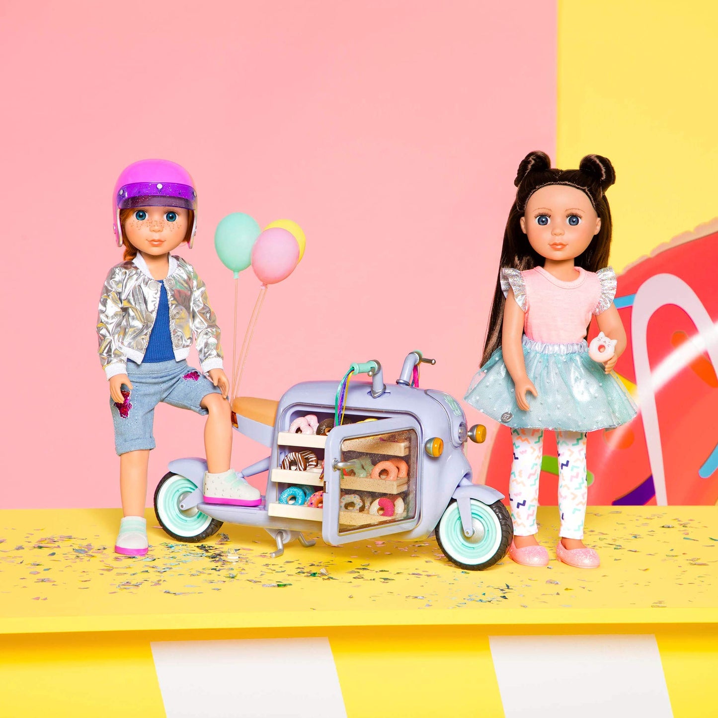 Glitter Girls - 14-Inch Fashion Doll - Brown Hair & Purple - Blue Eyes - Poseable Arms & Legs - Ruffle Outfit & Hair Bow - 3+ Years- Candice