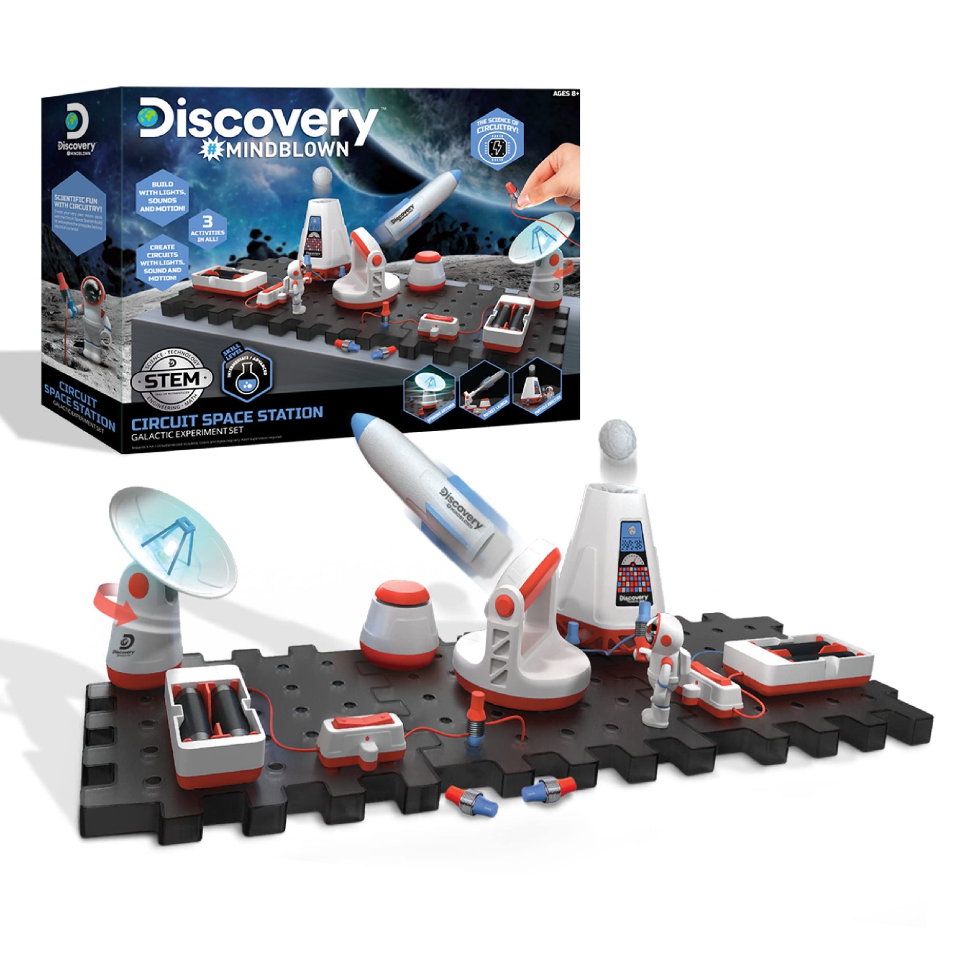 Discovery #Mindblown Circuitry Space Station Galactic Experiment Set, Build-It-Yourself Engineering Toy Kit, Explore The Science of Motion, Great Gift
