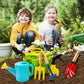 Kids Gardening Tools Set Includes Toddler Gardening Gloves, Sturdy Tote Bag, Watering Can, Shovel, Rake, Trowel, Children Apron, Garden Notebook