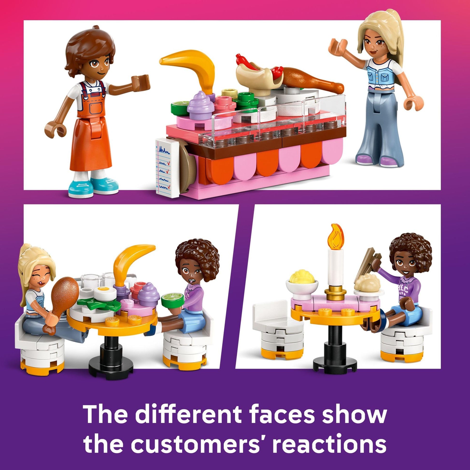 LEGO Friends Restaurant and Cooking School Toy Building Set - Restaurant Pretend Play Set for Kids, Girls and Boys, Ages 8+ - with 4 Minidolls, Cat
