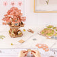 ROBOTIME DIY Miniature House Kits for Adults, 3D Wooden Puzzles for Teenager, Japanese Cherry Blossom Tree Sakura Bonsai Plants for Birthday Gifts