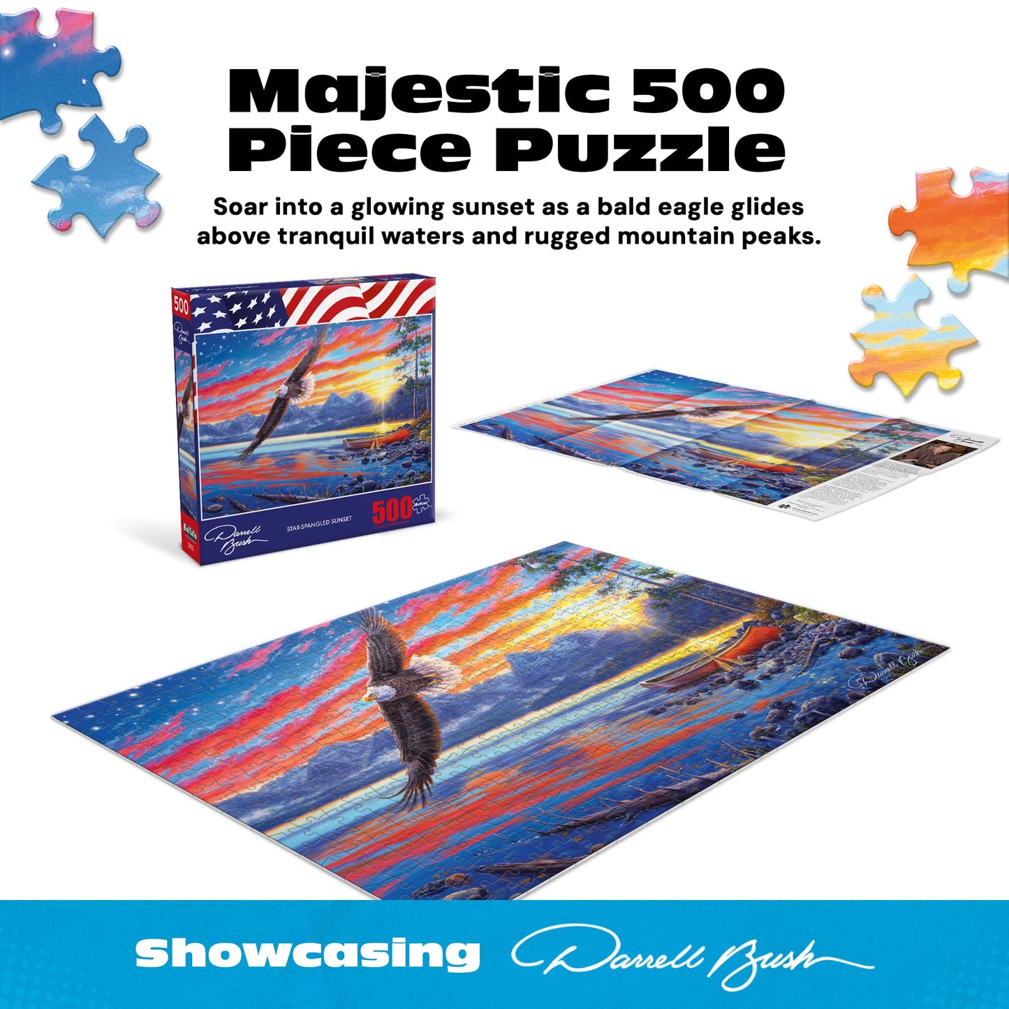 Buffalo Games - Star-Spangled Sunset - 500 Piece Jigsaw Puzzle for Adults