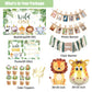 Wild One Birthday Decorations,1st Birthday Decorations Boy or Girl, Jungle Safari Themed Backdrop, Balloons Garland, Banner, Balloon Boxes for First