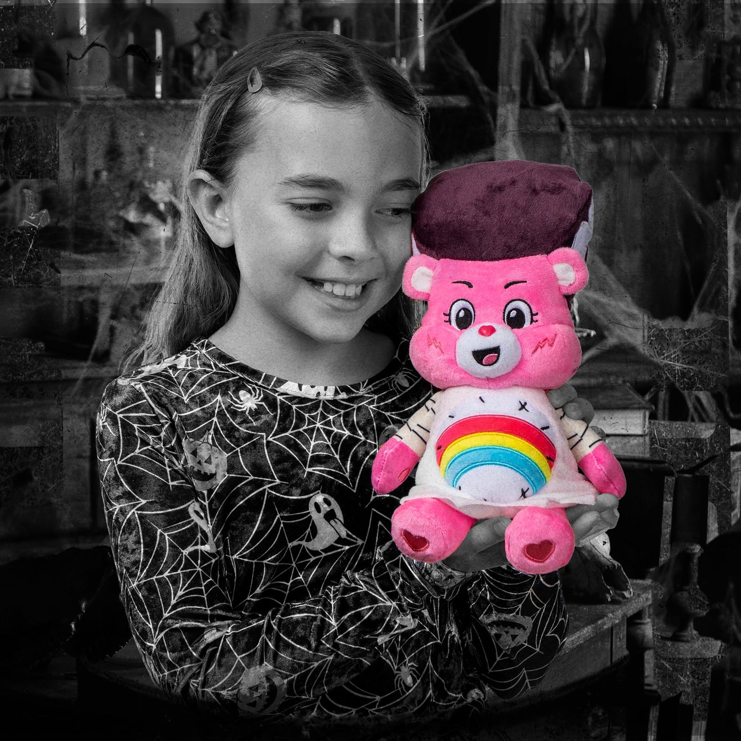 Care Bears Universal Monsters 9" Fun Size Plush - Cheer Bear as Bride of Frankenstein - Soft, Huggable Plushie, Stuffed Animal for Girls and Boys