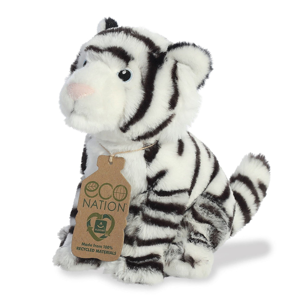 Aurora Eco Nation 7.5" White Tiger Responsibly Made Stuffed Animal