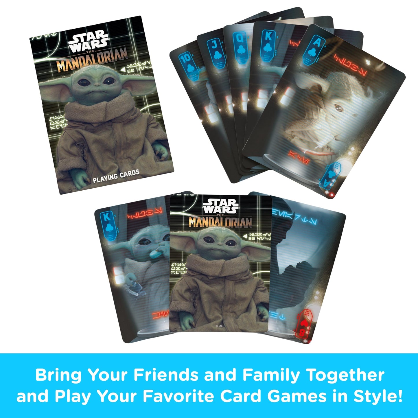 Aquarius The Mandolorian Grogu Playing Cards - 'Baby Yoda' Themed Deck of Cards for Your Favorite Card Games - Officially Licensed Star Wars
