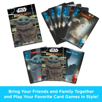 Aquarius The Mandolorian Grogu Playing Cards - 'Baby Yoda' Themed Deck of Cards for Your Favorite Card Games - Officially Licensed Star Wars