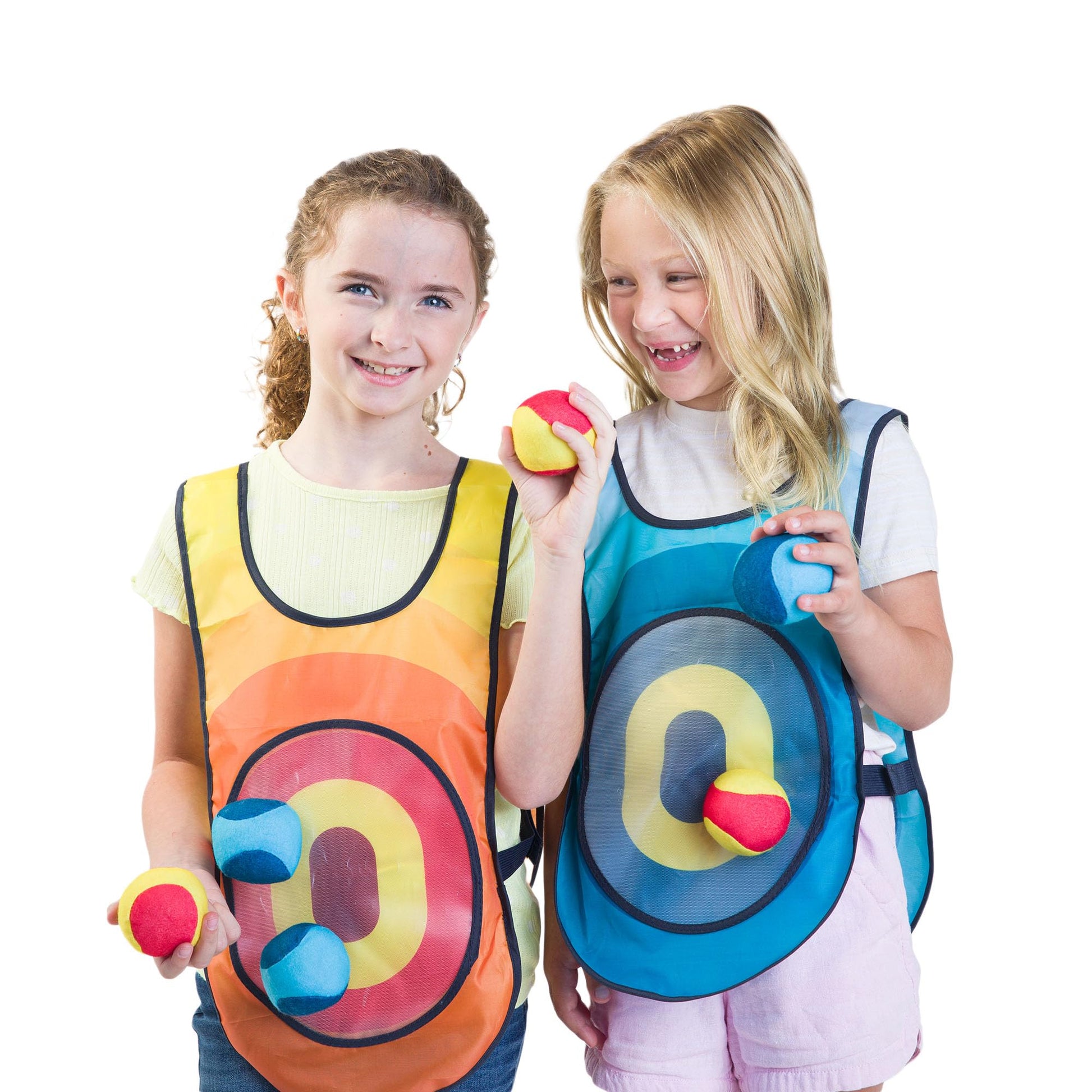 Chuckle & Roar Soft Toss Target Vest & Ball Game for Kids - Velcro Target Bibs with Super Soft Toss Balls - Indoor Outdoor Active Play Game, Family