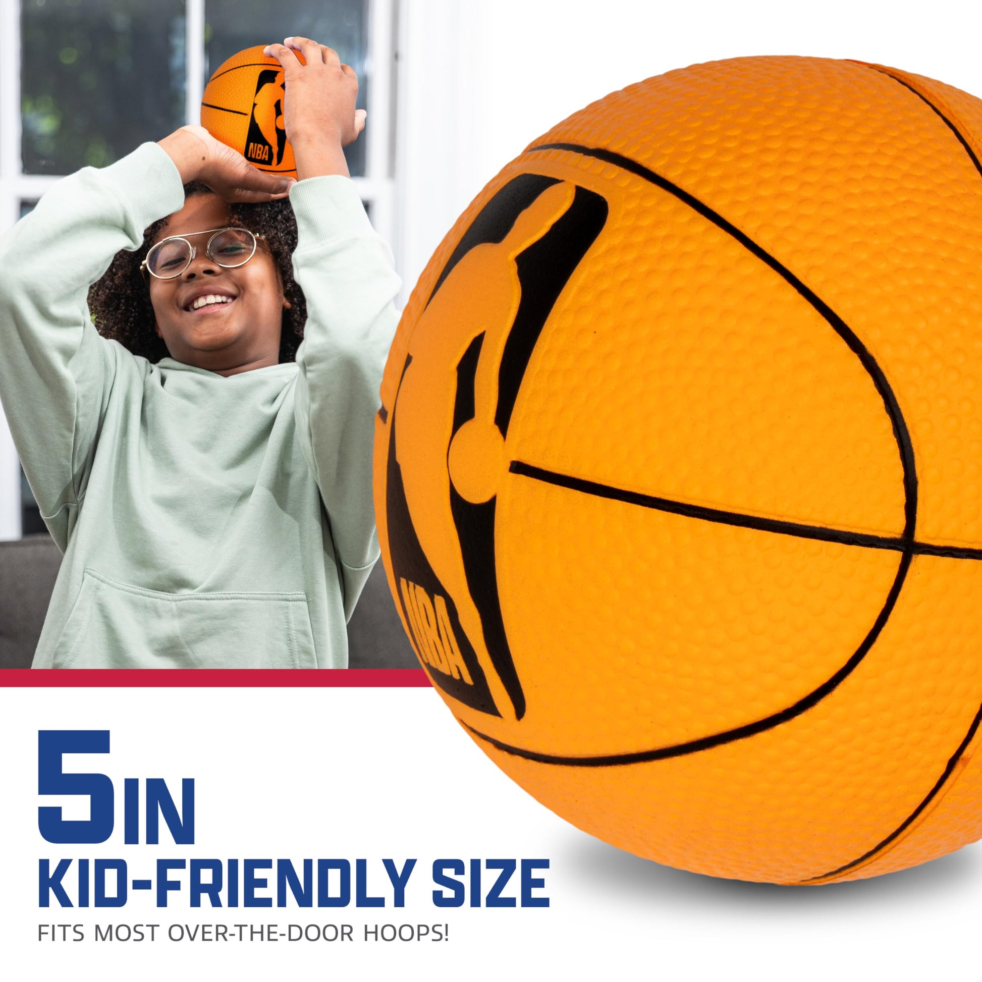 Franklin Sports NBA Kids Mini Foam Basketball - 5" 2 Pack - Orange