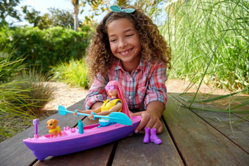Barbie It Takes Two Doll & Accessories, Playset with Kayak, Puppy & More, Daisy Doll with Curvy Body & Pink Hair