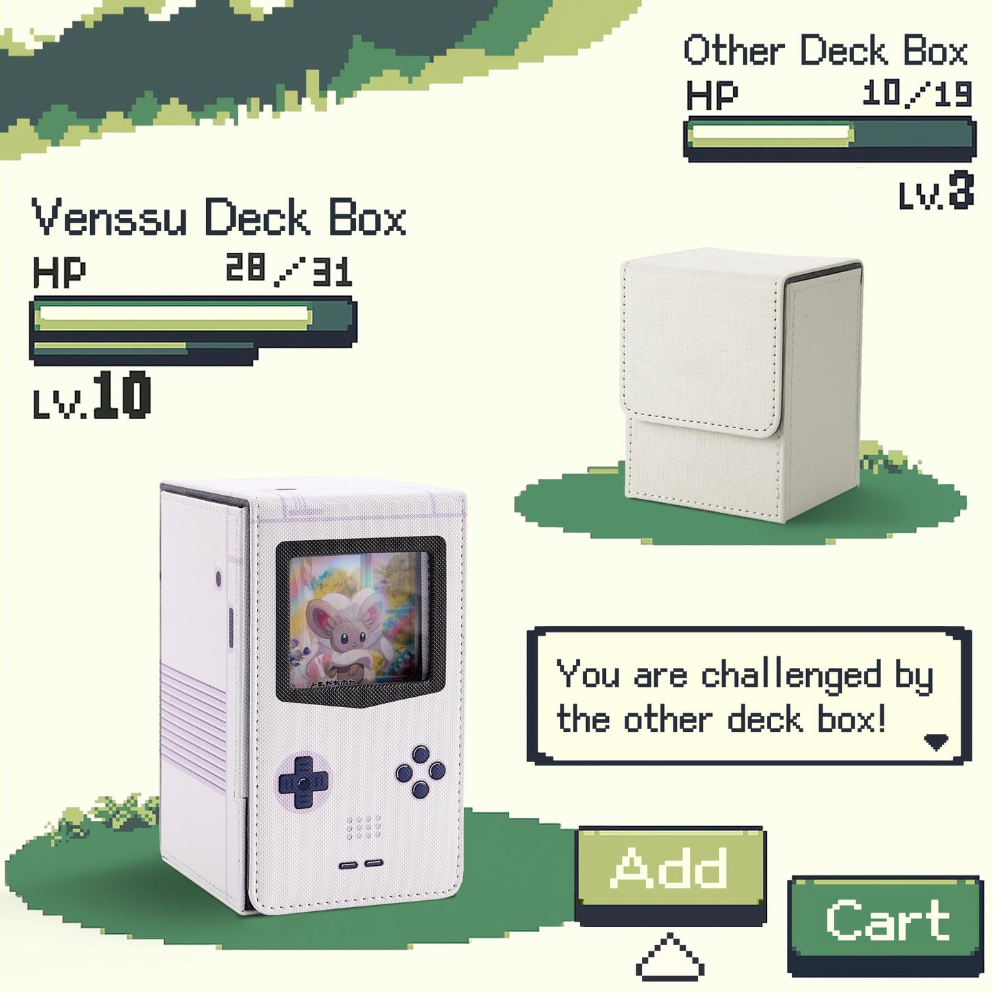 Venssu Retro Gaming Console MTG Deck Box with Dice Tray, Card Deck Case with Commander Display, PU Leather Card Storage Box Fit 120 Single Sleeved