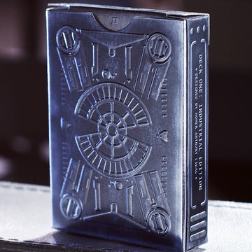 theory11 DeckONE Industrial Edition Playing Cards - Gunmetal Style Poker Deck for Magic, Cardistry, Game Night, Party Games, Solitaire, Blackjack